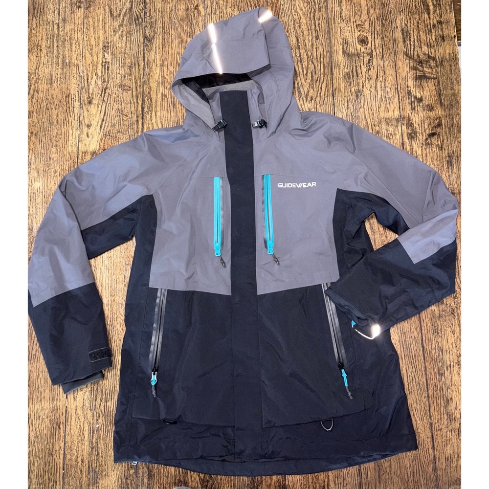 BASS PRO SHOPS Guidewear Jacket Mens M Hooded GORE-TEX Waterproof Fishing Grey